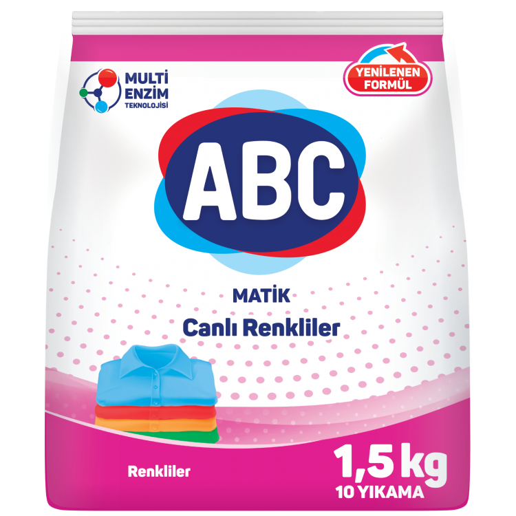 ABC MATİK 1,5 KG CANLI RENKLER X 12 AD ABC MATİK 1,5 KG CANLI RENKLER X 12 AD