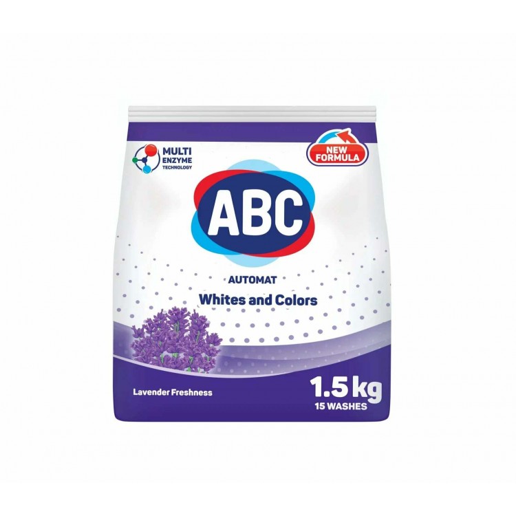 ABC MATİK 1,5 KG RENKLİLER BEYAZLAR LAVANTA X 12 AD ABC MATİK 1,5 KG RENKLİLER BEYAZLAR LAVANTA X 12 AD