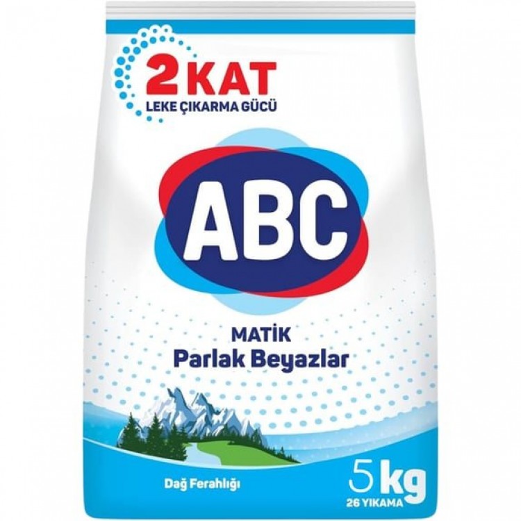 ABC MATİK 5 KG PARLAK BEYAZLAR DAĞ FERAHLIĞI ABC MATİK 5 KG PARLAK BEYAZLAR DAĞ FERAHLIĞI