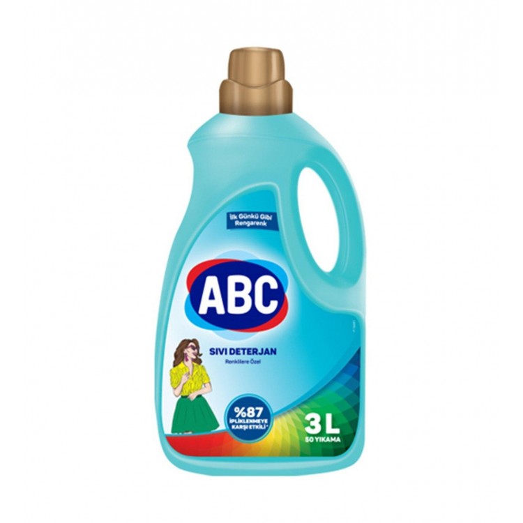 ABC SIVI DETERJAN 3 LT RENKLİLER X 6 AD