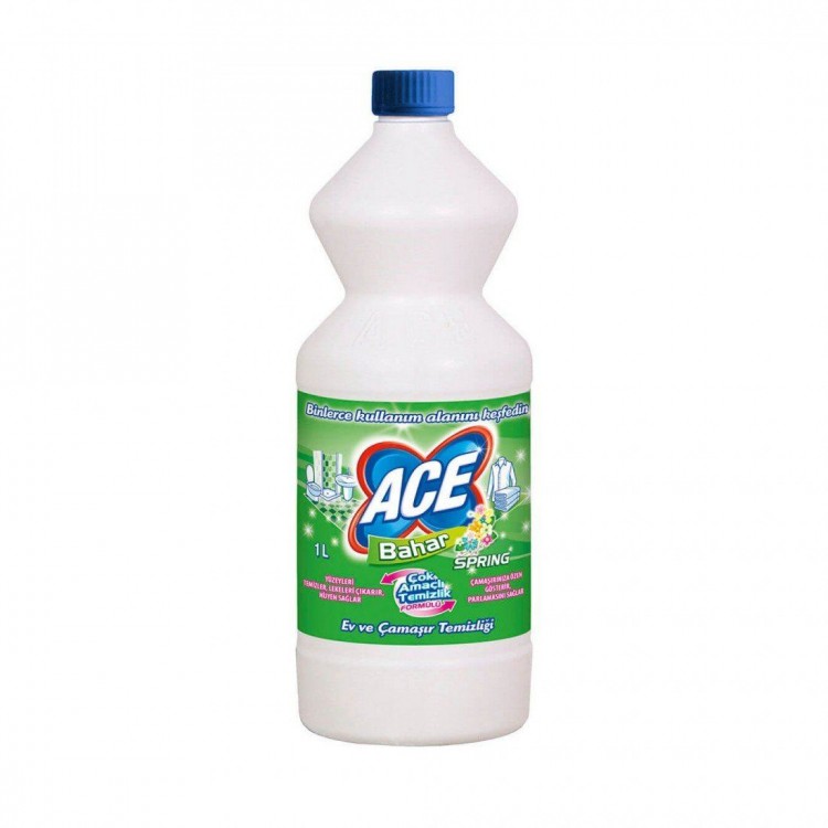 ACE ÇAMAŞIR SUYU 1 LT BAHAR X 18 AD ACE ÇAMAŞIR SUYU 1 LT BAHAR X 18 AD