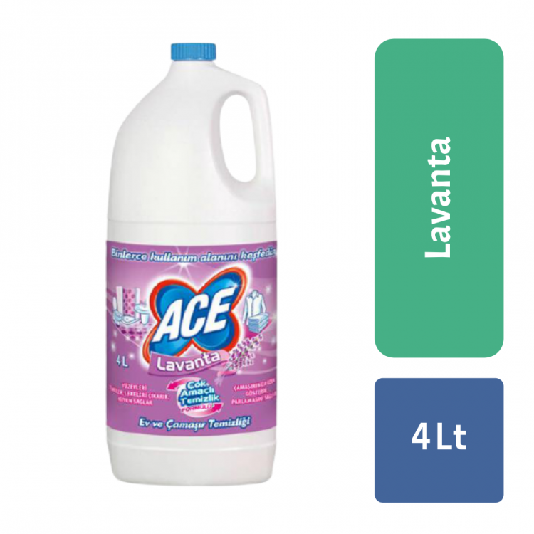 ACE ÇAMAŞIR SUYU 4 LT LAVANTA X 4 AD ACE ÇAMAŞIR SUYU 4 LT LAVANTA X 4 AD