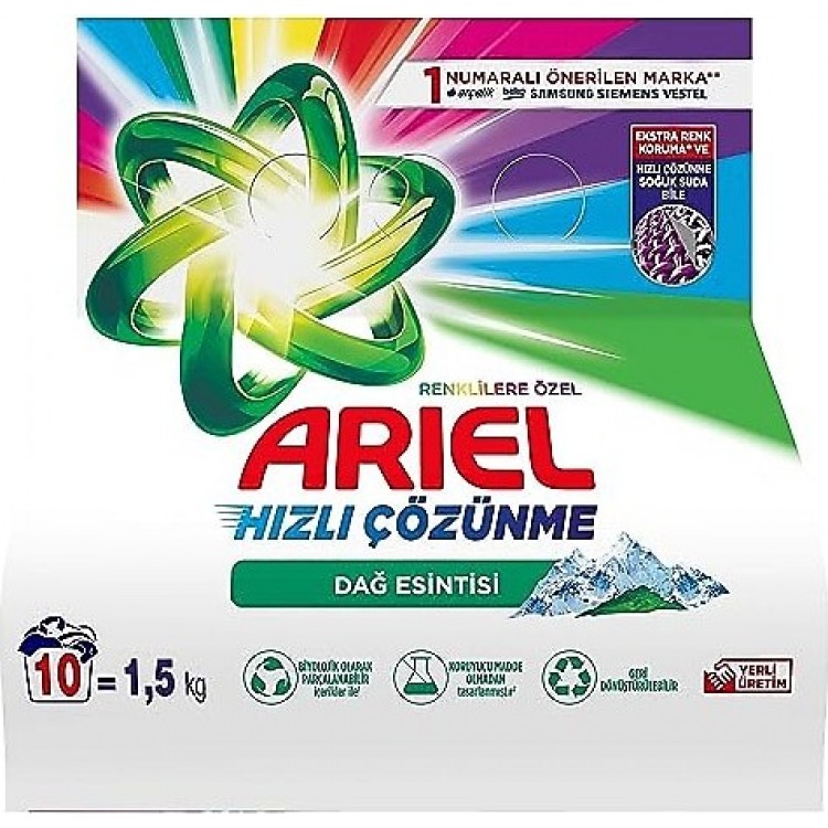 ARİEL MATİK TOZ DETERJAN DAĞ ESİNTİSİ 1,5 KG X 10 AD ARİEL MATİK TOZ DETERJAN DAĞ ESİNTİSİ 1,5 KG X 10 AD