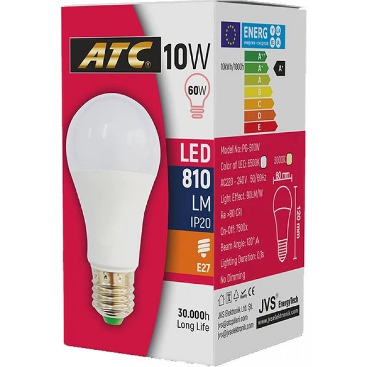 ATC LED AMPUL 10 WAT BEYAZ IŞIK X 10 AD