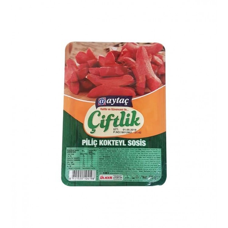 AYTAÇ ÇİFTLİK PİLİÇ KOKTEYL SOSİS 225 GR X 6 AD