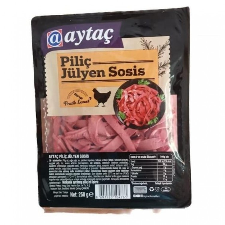 AYTAÇ PİLİÇ JÜLYEN SOSİS 250 GR X 12 AD AYTAÇ PİLİÇ JÜLYEN SOSİS 250 GR X 12 AD