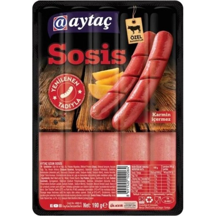 AYTAÇ PİLİÇ SOSİS 190 GR X 6 AD