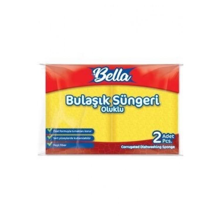 BANAT BELLA BULAŞIK SÜNGERİ 2'Lİ OLUKLU X 40 AD BANAT BELLA BULAŞIK SÜNGERİ 2'Lİ OLUKLU X 40 AD