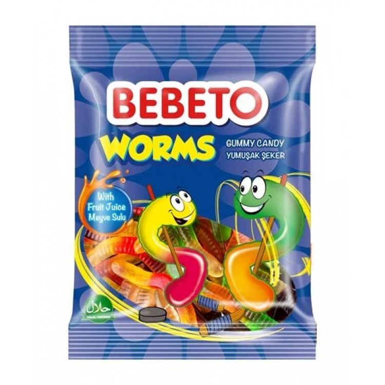 BEBETO JELİBON 80 GR WORMS X 12 AD