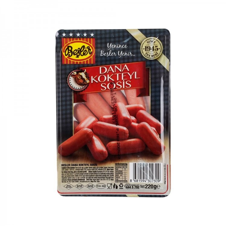 BEŞLER DANA KOKTEYL SOSİS 220 GR X 12 AD