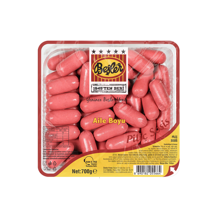 BEŞLER KOKTEYL SOSİS 700 GR X 12 AD
