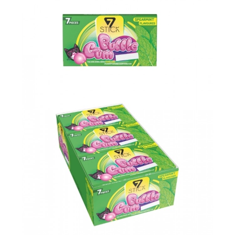 BUBBLE GUM 7 STICK YEŞİL NANE X 24 AD BUBBLE GUM 7 STICK YEŞİL NANE X 24 AD