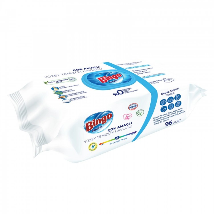 BİNGO YÜZEY HAVLUSU BEYAZ SABUN 96'LI X 12 AD BİNGO YÜZEY HAVLUSU BEYAZ SABUN 96'LI X 12 AD