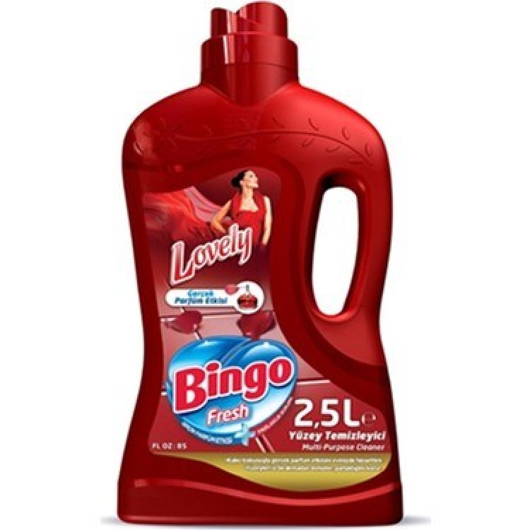 BİNGO YÜZEY TEMİZLEYİCİ 2,5 LT LOVELY X 6 AD BİNGO YÜZEY TEMİZLEYİCİ 2,5 LT LOVELY X 6 AD