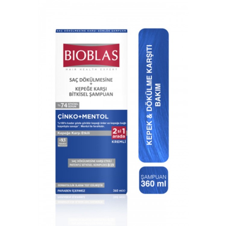 BİOBLAS ŞAMPUAN KEPEĞE KARŞI 2'Sİ 1 ARADA KREMLİ 360 ML X 6 AD BİOBLAS ŞAMPUAN KEPEĞE KARŞI 2'Sİ 1 ARADA KREMLİ 360 ML X 6 AD