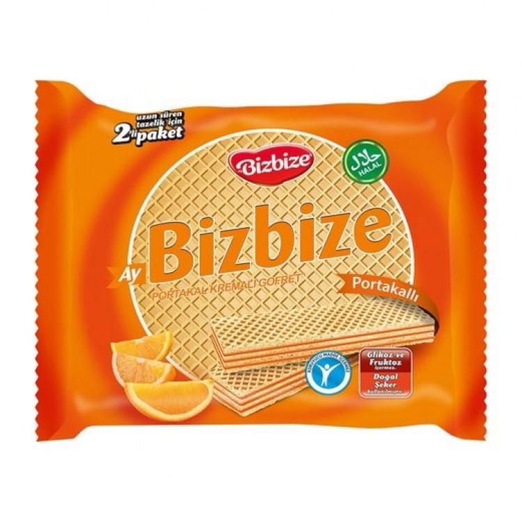 BİZBİZE GOFRET PORTAKALLI 340 GR X 12 AD