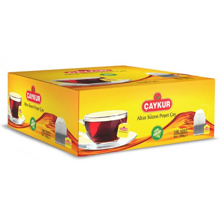 ÇAYKUR ALTIN SÜZEN POŞET ÇAY 100'LÜ 200 GR X 16 AD