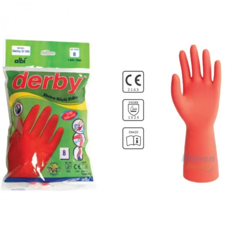 DERBY BULAŞIK ELDİVENİ NO:8 X 30 AD DERBY BULAŞIK ELDİVENİ NO:8 X 30 AD