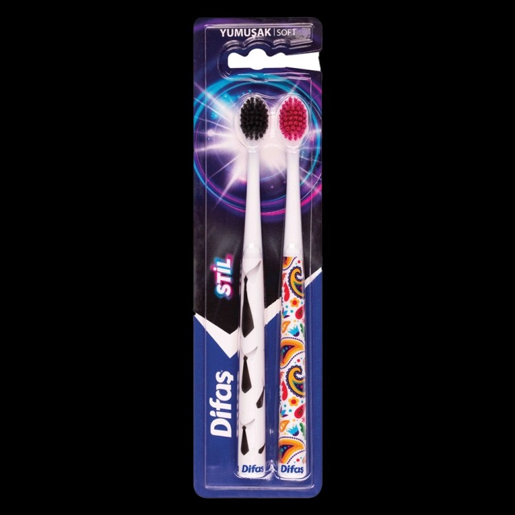 DİFAŞ BLACK AND WHİTE 2 Lİ DİŞ FIRÇASI X 12 AD