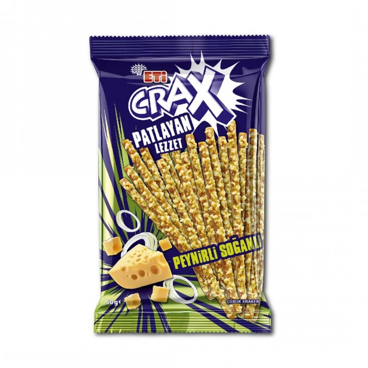 ETİ CRAX PATLAYAN PEYNİRLİ SOĞANLI ÇUBUK KRAKER 50 GR X 20 AD ETİ CRAX PATLAYAN PEYNİRLİ SOĞANLI ÇUBUK KRAKER 50 GR X 20 AD