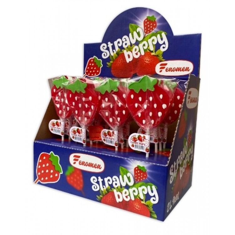 FENOMEN CANDY POPS ŞEKER ÇİLEKLİ X 24 AD