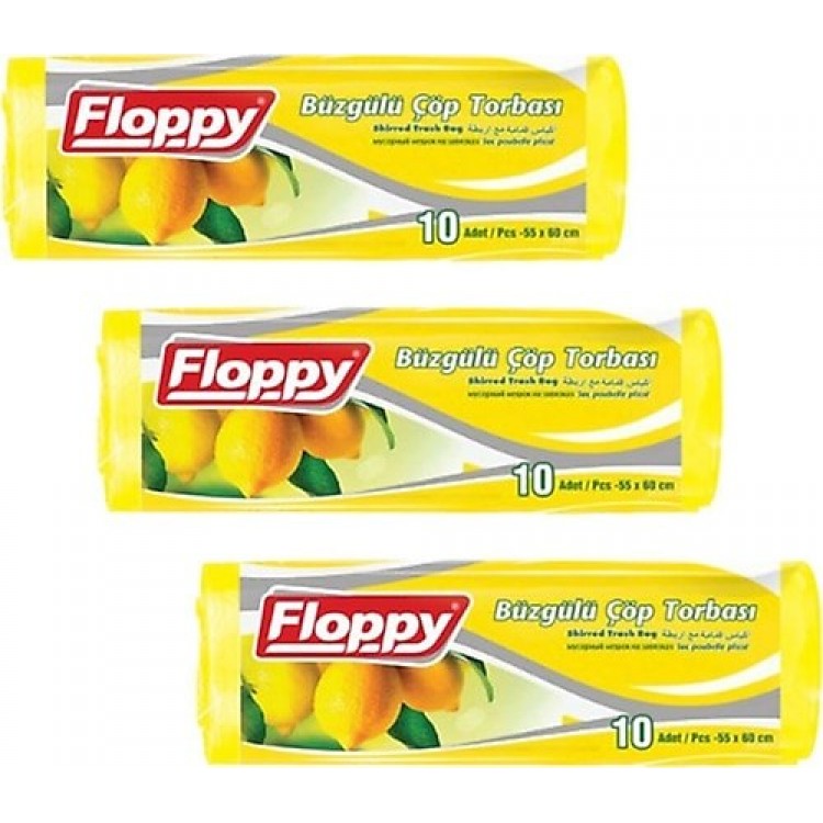 FLOPPY BÜZGÜLÜ ÇÖP POŞETİ LİMON & LAVANTA ORTA BOY X 24 AD