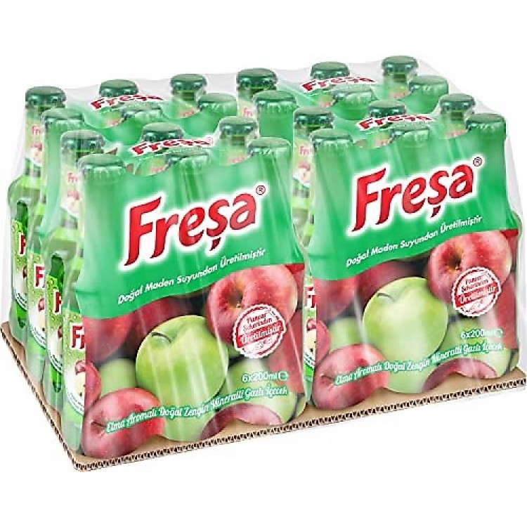 FREŞA 200 ML ELMA AROMALI MADEN SUYU X 24 AD FREŞA 200 ML ELMA AROMALI MADEN SUYU X 24 AD