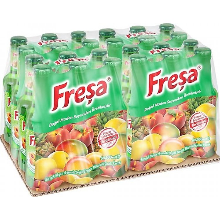 FREŞA 200 ML KARIŞIK AROMALI MADEN SUYU X 24 AD FREŞA 200 ML KARIŞIK AROMALI MADEN SUYU X 24 AD