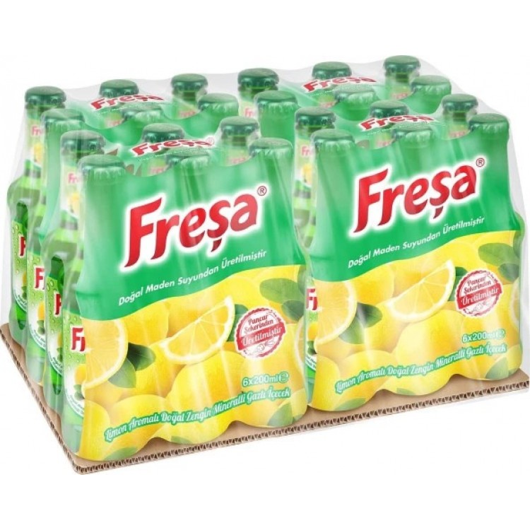 FREŞA 200 ML LİMON AROMALI MADEN SUYU X 24 AD FREŞA 200 ML LİMON AROMALI MADEN SUYU X 24 AD