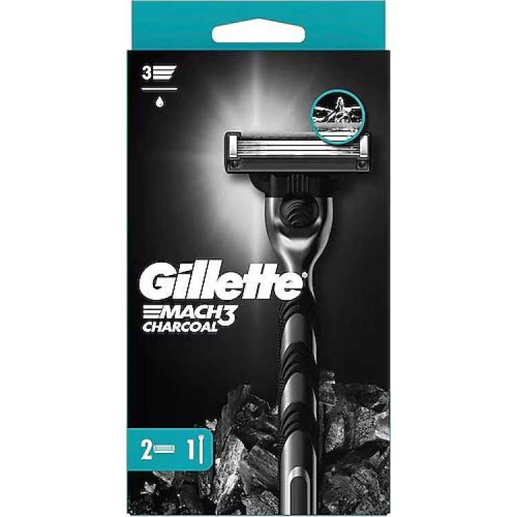 GİLLETTE MACH 3 MAKİNE CHARCOAL 2UP X 8 GİLLETTE MACH 3 MAKİNE CHARCOAL 2UP X 8
