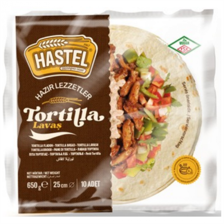 HASTEL TORTİLLA LAVAŞ 25 CM 10'LU X 12 PK