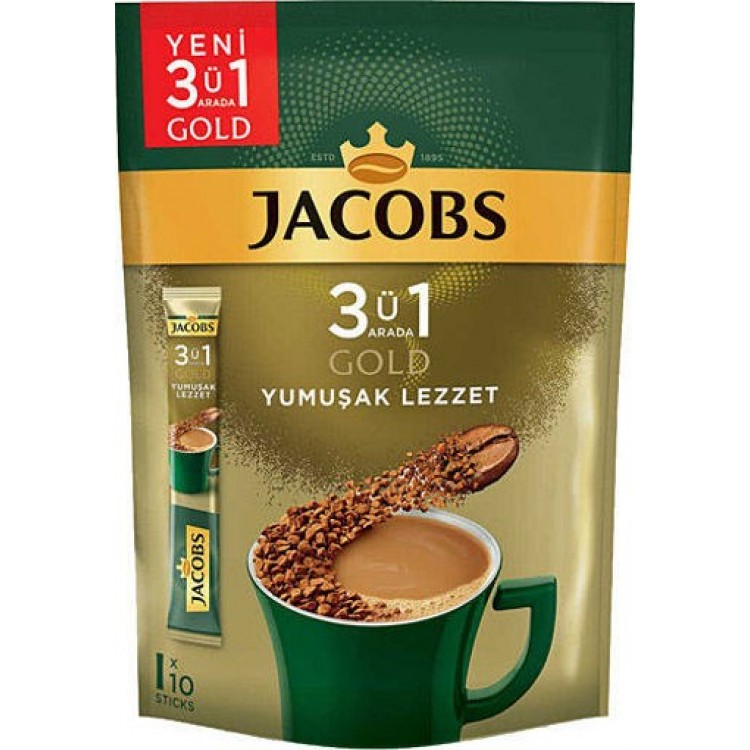 JACOBS 3+1 GOLD YUMUŞAK LEZZET 10'LU PAKET X 18 AD