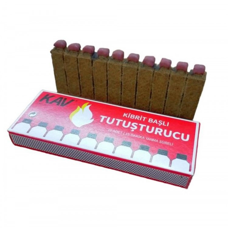 KAV KİBRİT BAŞLI TUTUŞTURUCU 10'LU X 15 AD KAV KİBRİT BAŞLI TUTUŞTURUCU 10'LU X 15 AD
