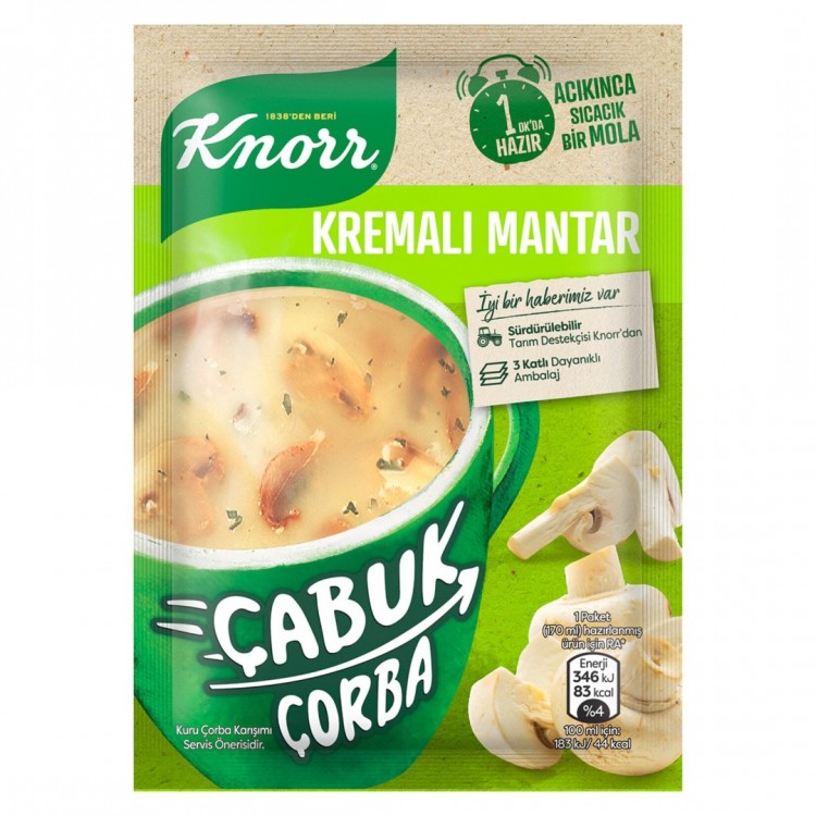 KNORR ÇABUK ÇORBA KREMALI MANTAR 19 GR X 24 AD KNORR ÇABUK ÇORBA KREMALI MANTAR 19 GR X 24 AD
