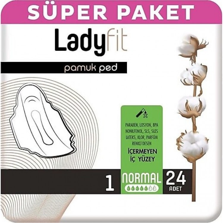 LADYFİT PAMUKLU PED NORMAL 24'LÜ X 12 AD LADYFİT PAMUKLU PED NORMAL 24'LÜ X 12 AD