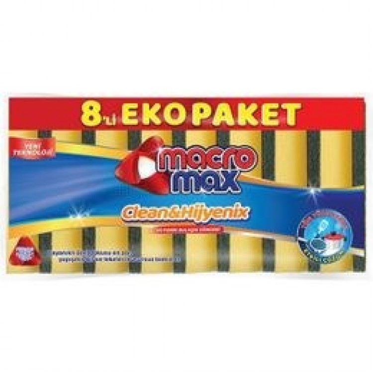 MACROMAX KLASİK YEŞİL DÜZ SÜNGER 8'Lİ MACROMAX KLASİK YEŞİL DÜZ SÜNGER 8'Lİ