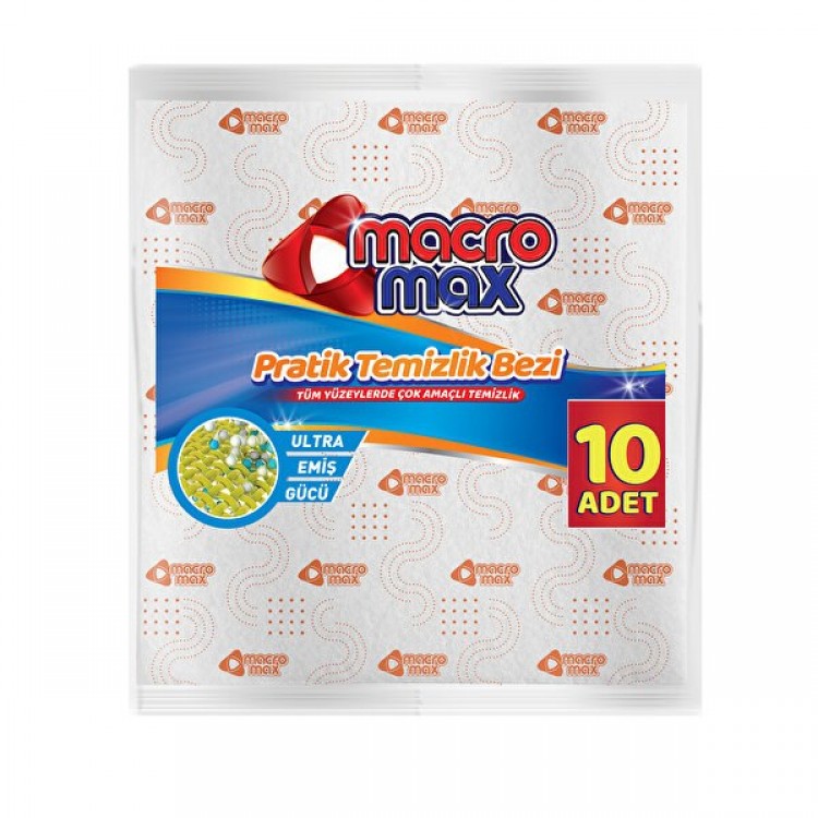MACROMAX PRATİK TEMİZLİK BEZİ 10'LU X 24 AD MACROMAX PRATİK TEMİZLİK BEZİ 10'LU X 24 AD