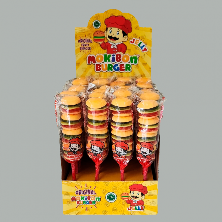 MOKİBON BURGER MEYVE AROMALI ÇUBUK ŞEKER 35 GR X 24 AD
