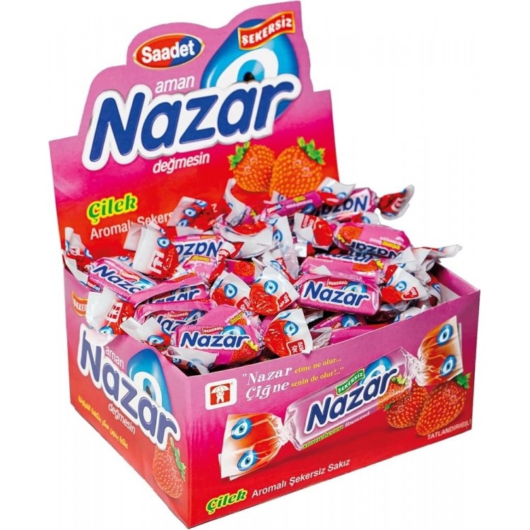 NAZAR SAKIZ 100'LÜ ÇİLEK AROMALI