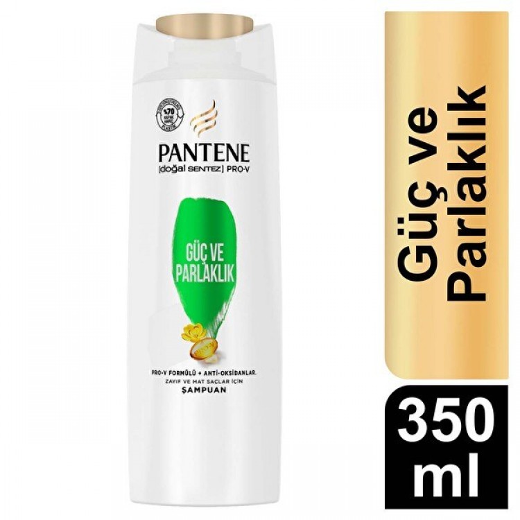 PANTENE ŞAMPUAN 350 ML GÜÇ VE PARLAKLIK X 6 AD