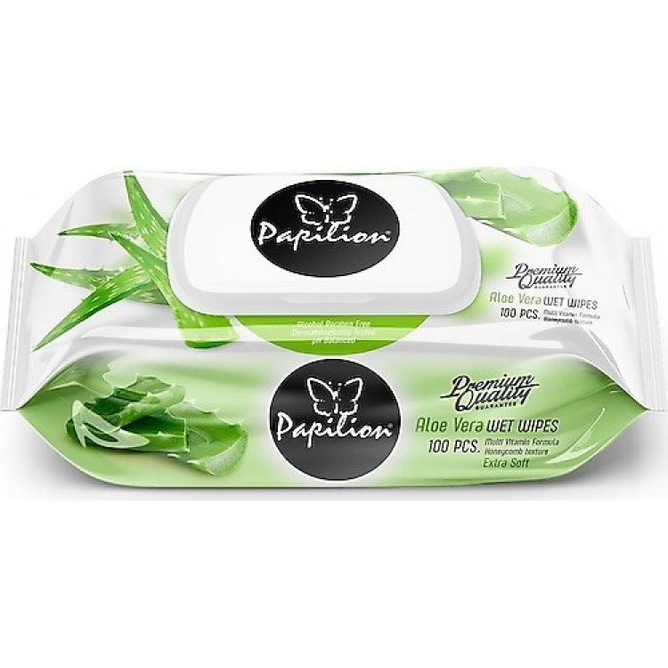 PAPİLİON ISLAK MENDİL 100'LÜ ALOE VERA X 18 AD