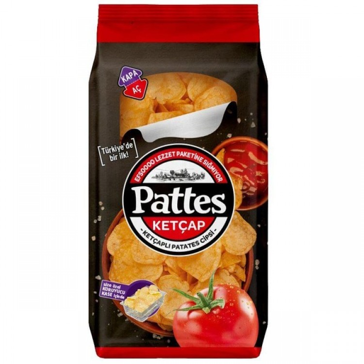 PATTES 100 GR KETÇAPLI PATATES CİPSİ X 12 AD PATTES 100 GR KETÇAPLI PATATES CİPSİ X 12 AD