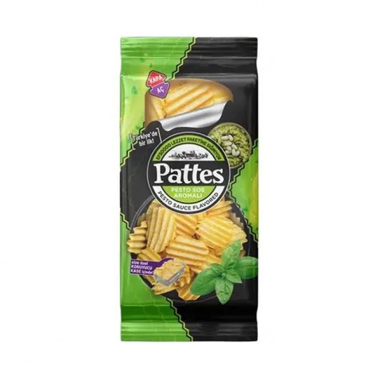 PATTES 100 GR PESTO SOS AROMALI CİPSİ X 12 AD PATTES 100 GR PESTO SOS AROMALI CİPSİ X 12 AD