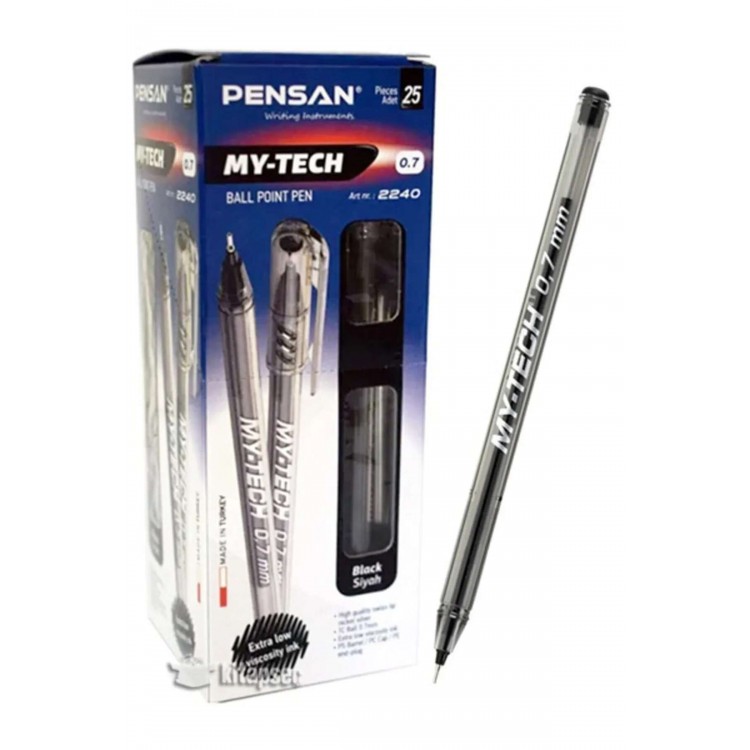 PENSAN 0.7 MM TÜKENMEZ KALEM SİYAH X 25 AD