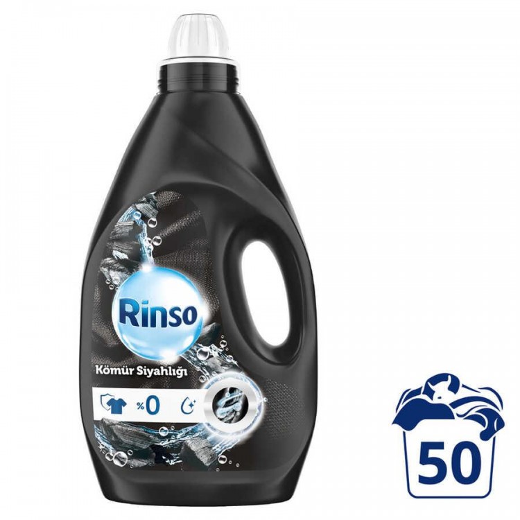 RİNSO SIVI DETERJAN KÖMÜR SİYAHLIĞI 3 LT X 6 AD