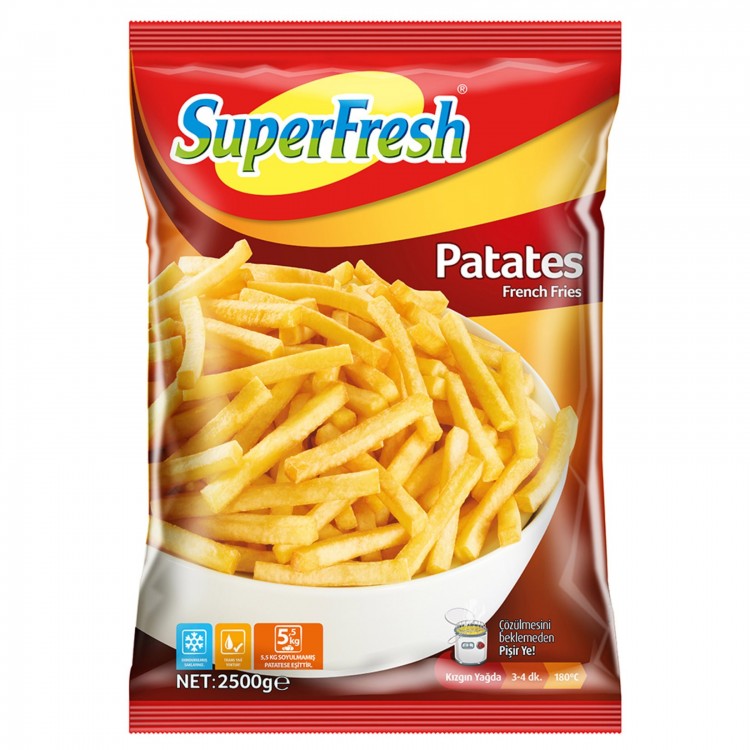 SÜPERFRESH 2500 GR DONUK PATATES X 5 AD