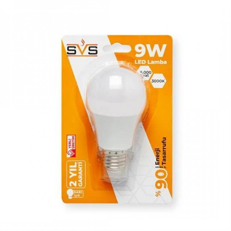 SVS LED AMPUL 9 WATT SARI X 100