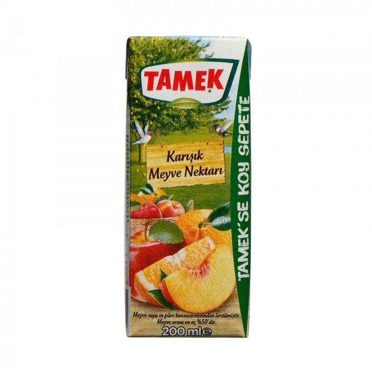 TAMEK 200 ML MEYVE NEKTARI KARIŞIK X 27 AD