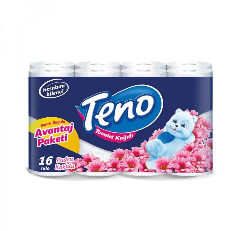 TENO TUVALET KAĞIDI 16 LI PUDRA KOKULU X 3 AD