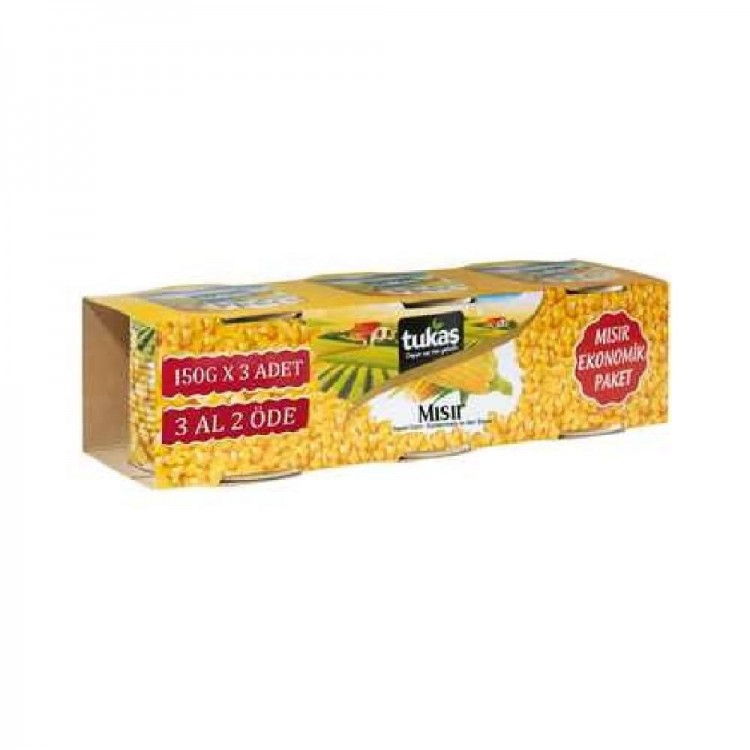 TUKAŞ MISIR 150 GR 3'LÜ X 8 AD